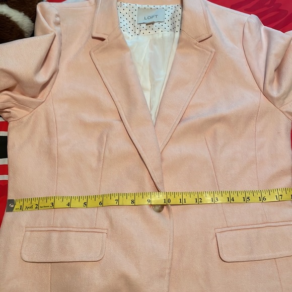 Loft size 10 one button closure blazer. Pretty pink color. - Picture 6 of 7